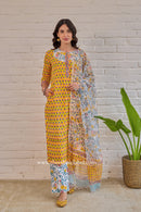"Dua" Cotton Kurta Set with Kota Doria Dupatta (3pc)