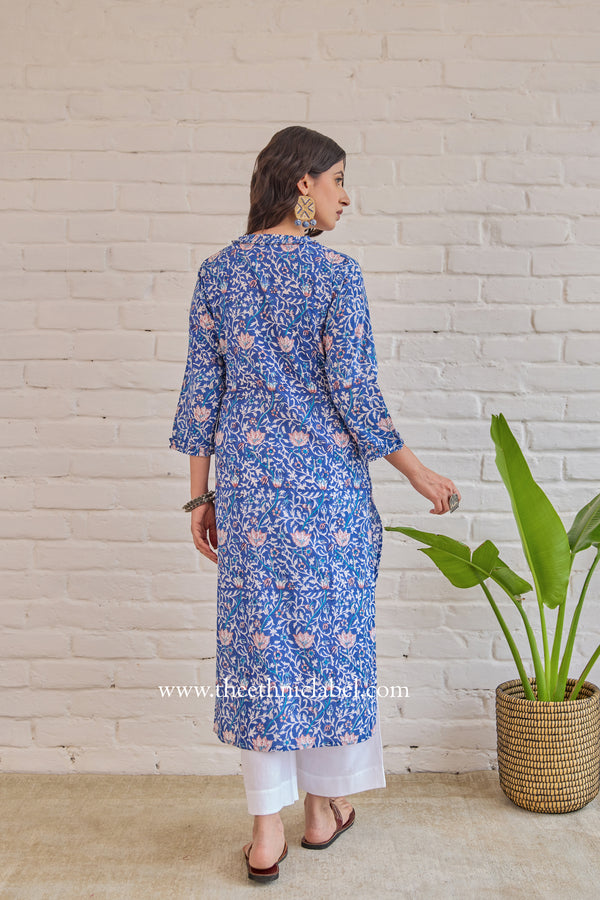 "Kusum" Hand Blockprinted Cotton Kurta