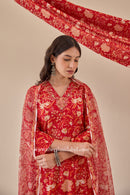 "Poorvi" Cotton Kurta Set with Kota Doria Dupatta (3pc)