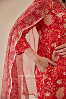 "Poorvi" Cotton Kurta Set with Kota Doria Dupatta (3pc)