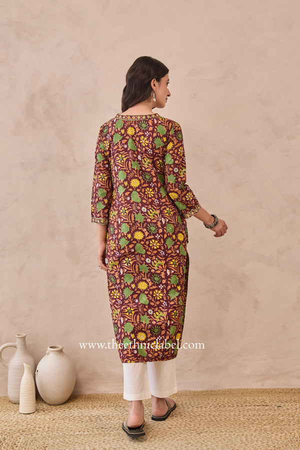 "Rukma" Hand Block Printed Cotton kurta
