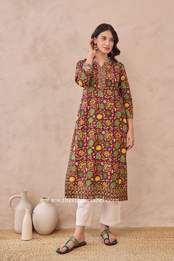 "Rukma" Hand Block Printed Cotton kurta