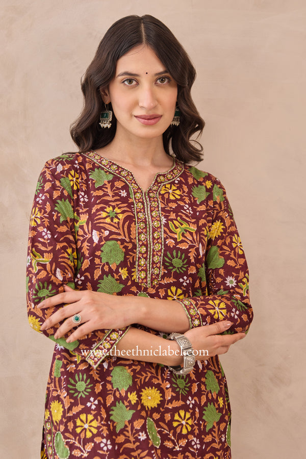 "Rukma" Hand Block Printed Cotton kurta