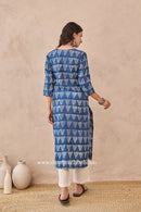 "Khaas" Indigo Hand Block Printed Cotton kurta