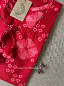 "Sur" Bandhani Printed Red Cotton kurta