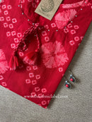 "Sur" Bandhani Printed Red Cotton kurta