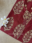 "Rumi" Maroon Cotton kurta - Big Size