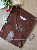 "Surabhi" Brown Cotton kurta - Big Size