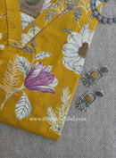 "Kushal" Mustard Cotton kurta - Big Size