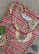 "Muskan" Hand Block Printed Bagru Cotton kurta