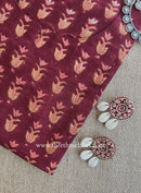"Raunak" Hand Block Printed Maroon Cotton kurta