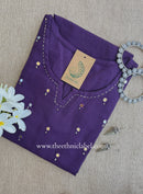 "Mumtaz" Purple Mirror Work Cotton kurta