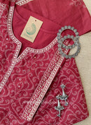 "Mallika" Maroon Cotton Kurta Set with Cotton Dupatta(3pc)