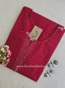 "Tiona" Maroon Printed Cotton kurta