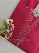 "Tiona" Maroon Printed Cotton kurta
