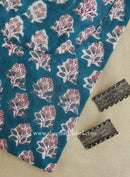 "Shaan" Hand Block Printed Blue Cotton kurta
