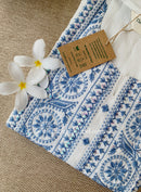 Sutrika Blue Embroidered Cotton kurta