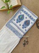 Sutrika Blue Embroidered Cotton kurta