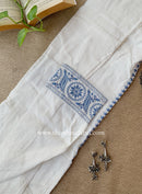 Sutrika Blue Embroidered Cotton kurta