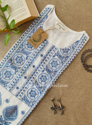 Sutrika Blue Embroidered Cotton kurta