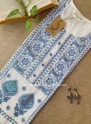 Sutrika Blue Embroidered Cotton kurta