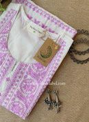 "Sutrika" Lavender Embroidered Cotton kurta