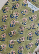 "Virasat" Hand Block Printed Green Cotton kurta