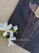 "Tiona" Black Printed Cotton kurta