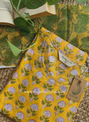 Sumaya Hand Block Printed Cotton kurta with with kota doria dupatta (2pc)