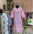 "Leher" Hand Block Printed Striped Cotton kurta