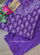 "Karwaah" Hand Block Printed Cotton kurta and pant set-2pc