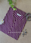 "Tamanna" Wine Lehirya Cotton kurta - Big Size