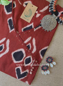 "Falak" Maroon Cotton kurta - Big Size