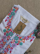 "Safar" Embroidered White Cotton kurta