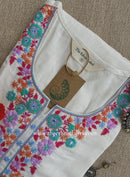 "Safar" Embroidered Cream Cotton kurta