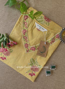 "Vinita" Printed Yellow Cotton kurta