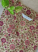 "Shaista" Beige Buttoned Cotton kurta - Big Size