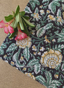 "Kajra" Black Block Printed Cotton kurta - Big Size