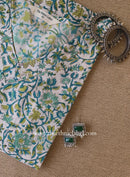 "Tripti" White Block Printed Cotton kurta - Big Size