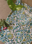 "Tripti" White Block Printed Cotton kurta - Big Size
