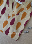 "Tilak" Beige Cotton kurta - Big Size