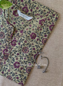 "Nigaar" Beige Cotton kurta - Big Size