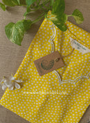 "Saransh" Scalloped Printed Yellow Cotton kurta