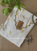 "Neerja" Scalloped Printed White Cotton kurta
