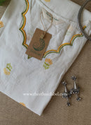 "Neerja" Scalloped Printed White Cotton kurta