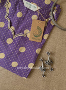 "Mitra" Scalloped Printed Purple Cotton kurta