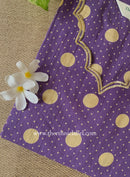 "Mitra" Scalloped Printed Purple Cotton kurta