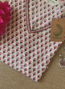 "Mira" Hand Block Printed White Cotton Kurta