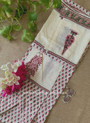 "Mira" Hand Block Printed White Cotton Kurta