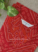"Sharvari" Bandhani Printed Red Cotton kurta